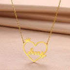 COLLAR CON NOMBRE MARCO CORAZON EMOJI CORONA Y MARIPOSA