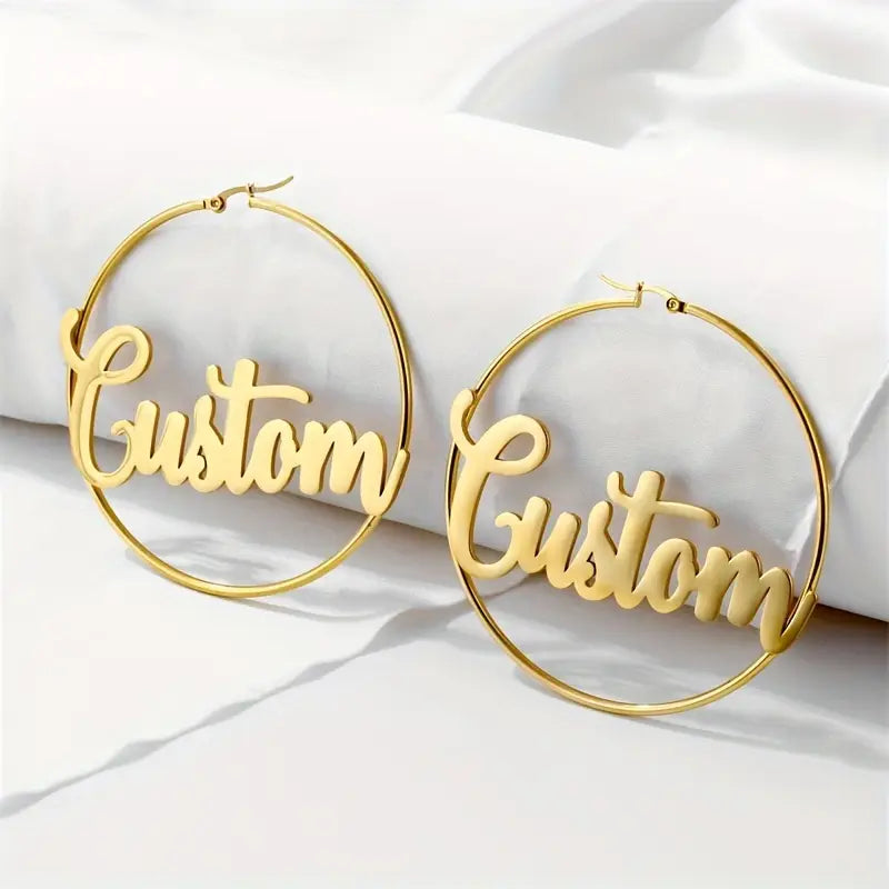 ARETES HOOPS CON NOMBRE