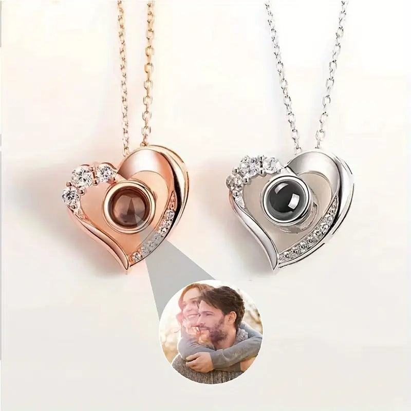 PRE ORDEN - COLLAR CORAZON CIRCONES CON FOTO PROYECCION