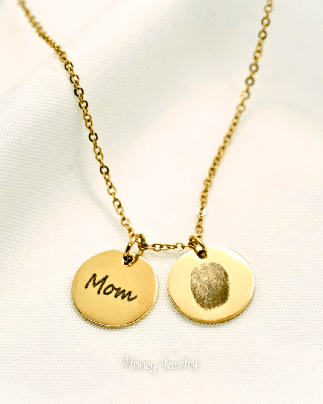 COLLAR DOBLE PLACA PERSONALIZADA CON HUELLAS + TEXTO