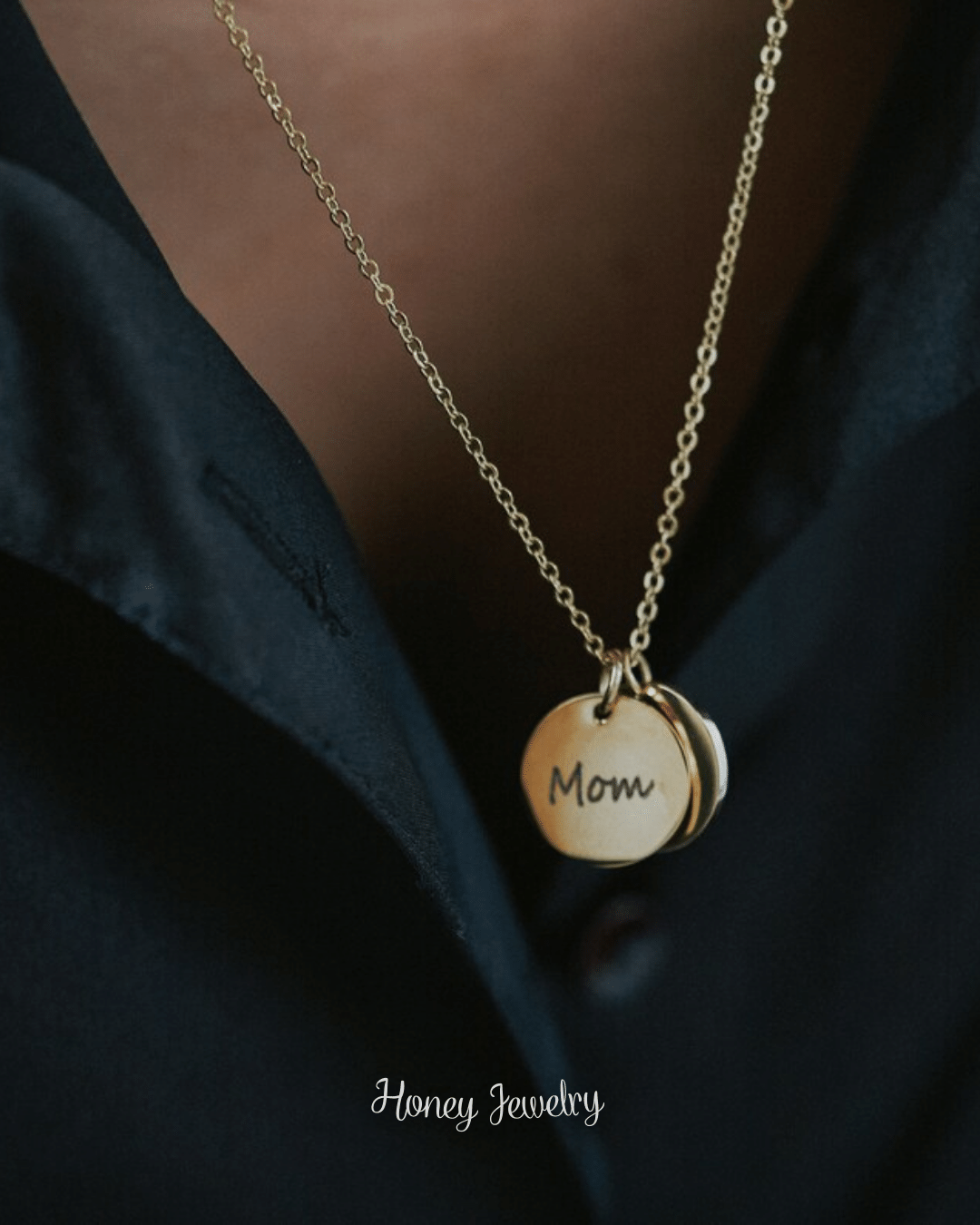 Collar doble placa: placa huella + placa con texto