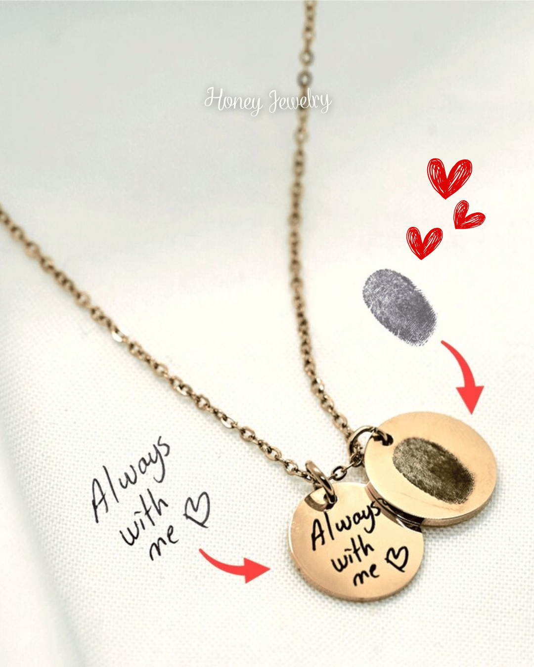 Collar doble placa: placa huella + placa con texto