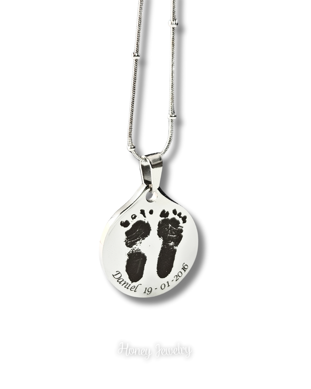 Baby footprints necklace