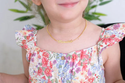 COLLAR CON NOMBRE PARA BEBE Y NIÑOS CON CADENA GRUESA