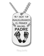 COLLAR PLACA MILITAR CON HUELLAS DE TU BEBE