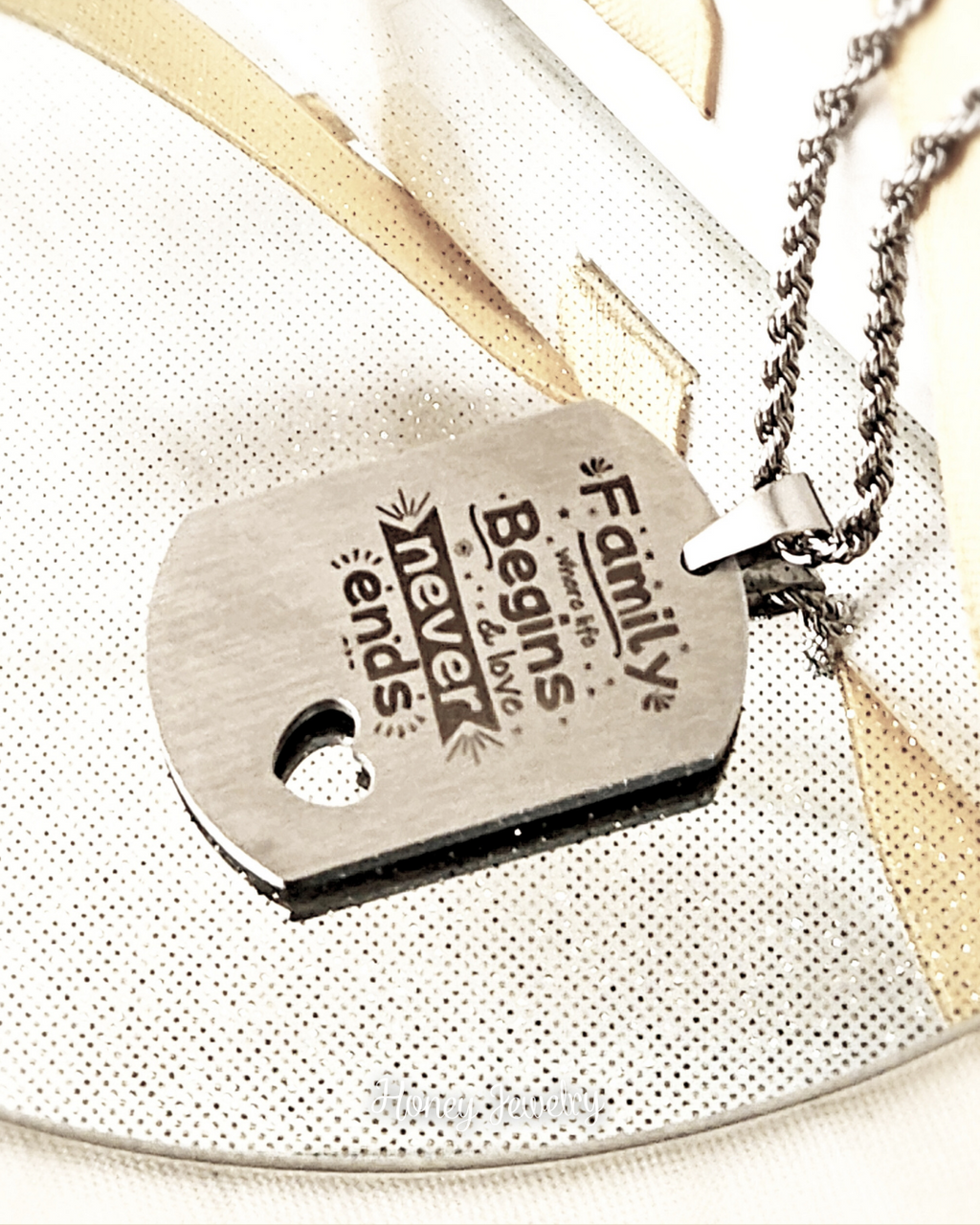 Foto-geëtste plaatketting