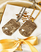 DUO DE COLLARES PLACA CON FOTOGRABADO