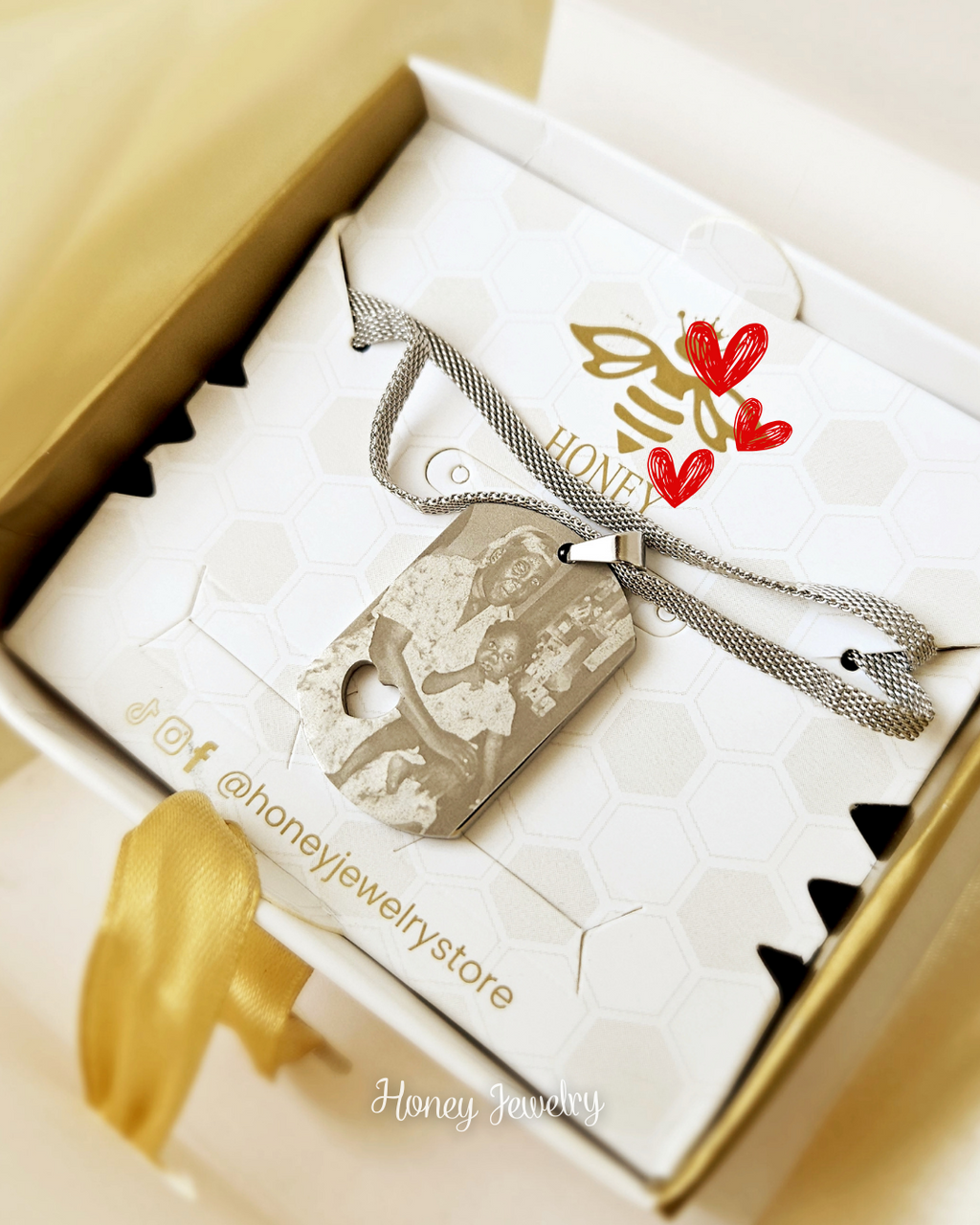 Foto-geëtste plaatketting