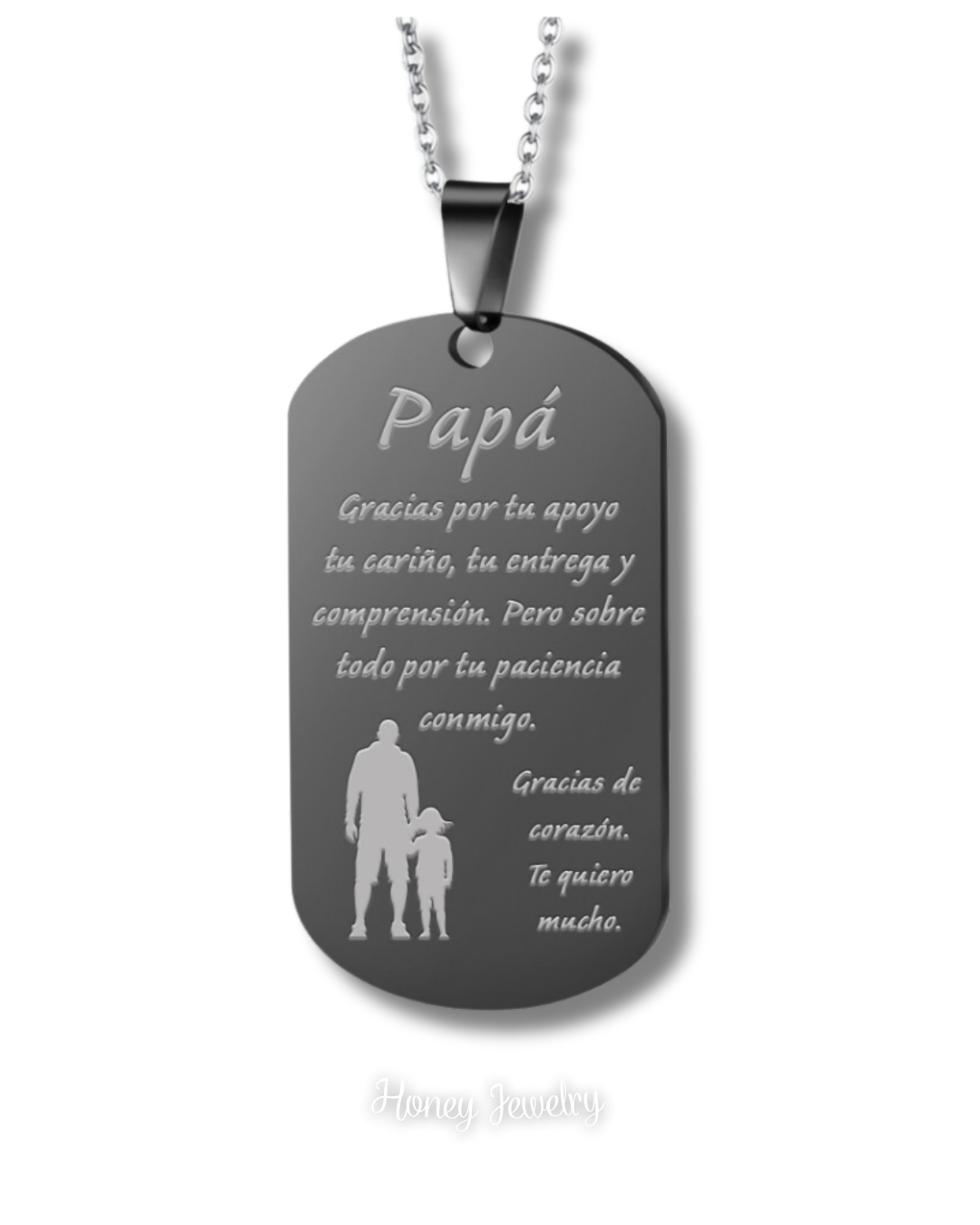 COLLAR PLACA MILITAR PARA PAPÁ CON FOTOGRABADO