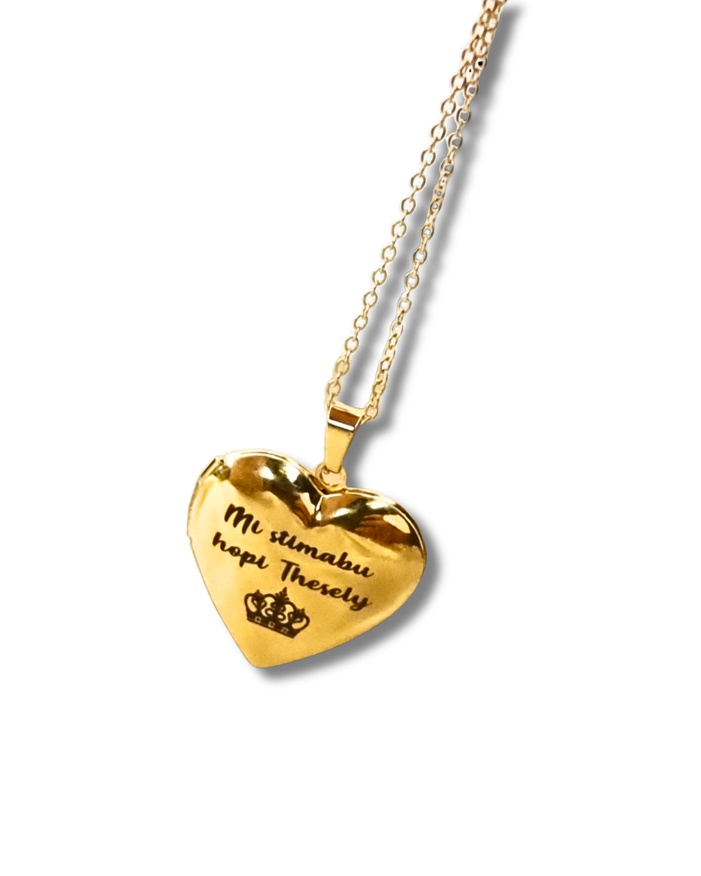 Smooth heart locket necklace
