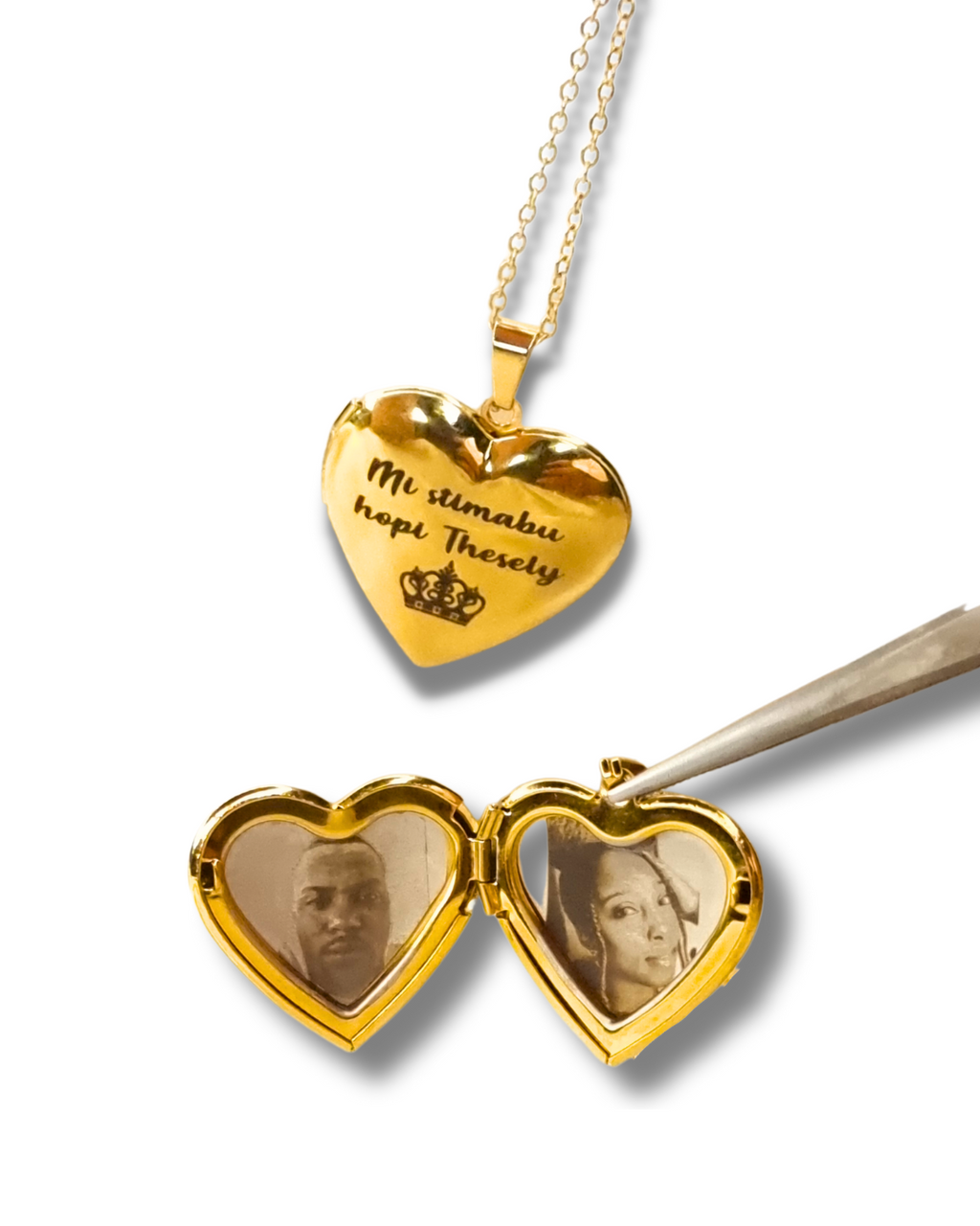 Smooth heart locket necklace