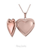 Smooth heart locket necklace