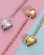 Smooth heart locket necklace
