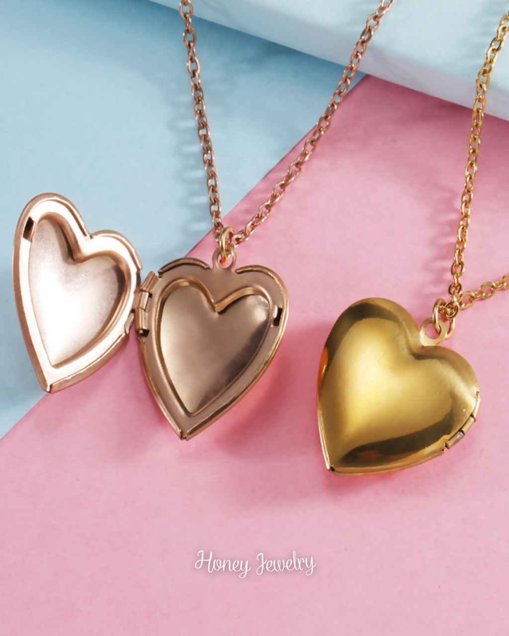 Smooth heart locket necklace