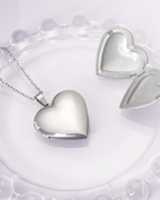 Smooth heart locket necklace