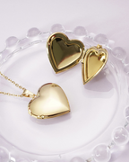 Smooth heart locket necklace