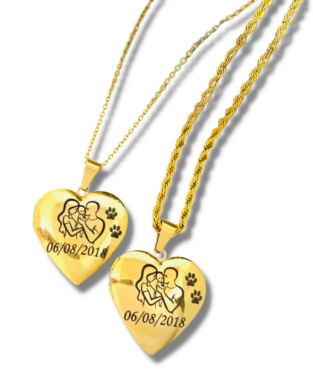 Smooth heart locket necklace