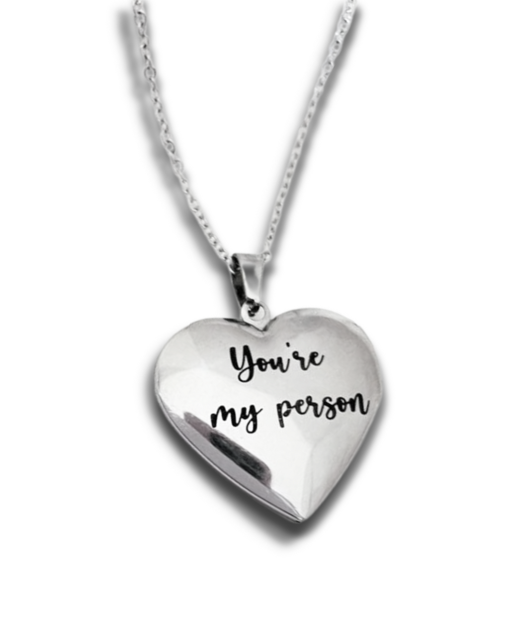 Smooth heart locket necklace