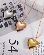 Smooth heart locket necklace