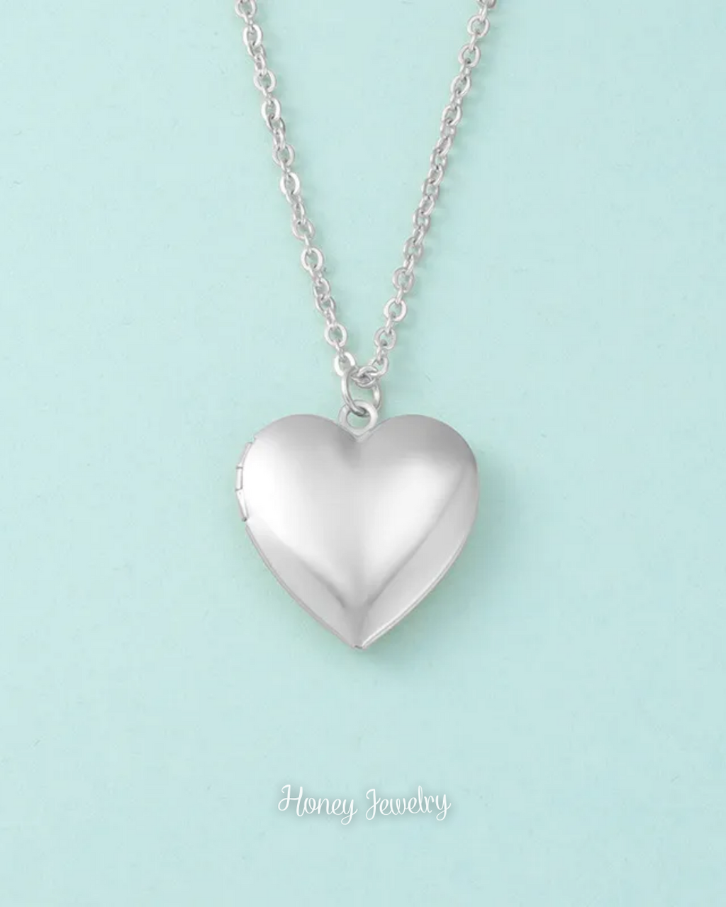 Smooth heart locket necklace