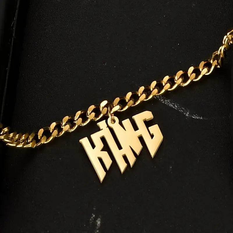 Herenketting met naam in hoofdletters en dikke ketting