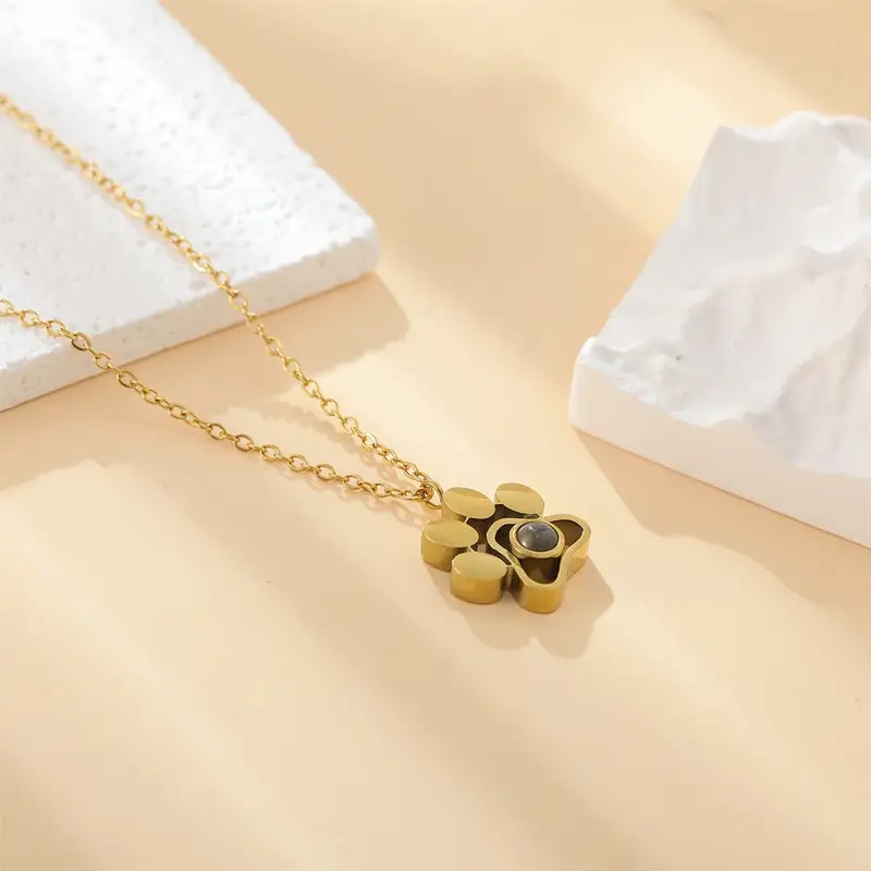 PRE ORDEN - COLLAR HUELLITA CON FOTO PROYECCION