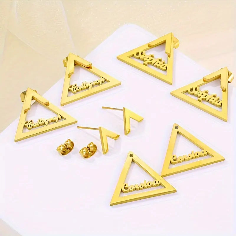 ARETES TRIANGULO CON NOMBRE