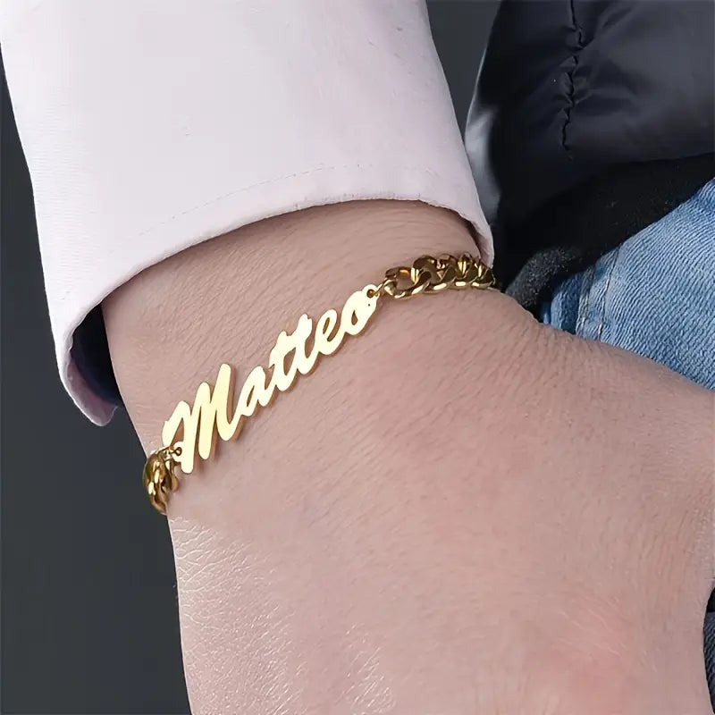 PULSERA CON NOMBRE CADENA GRUESA