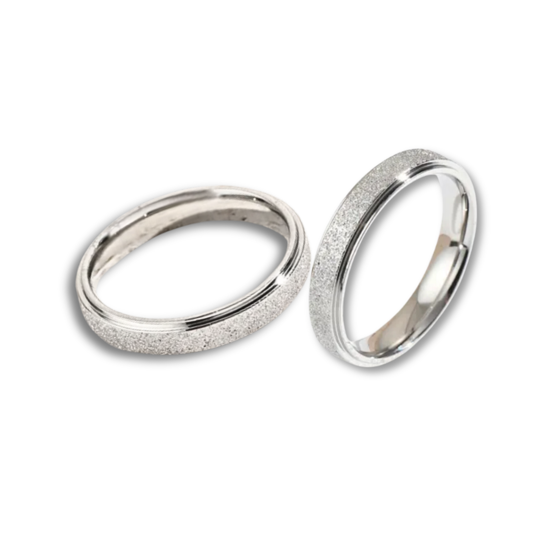 DUO DE ANILLOS PARA PAREJA ESCARCHADOS - ULTIMAS TALLAS