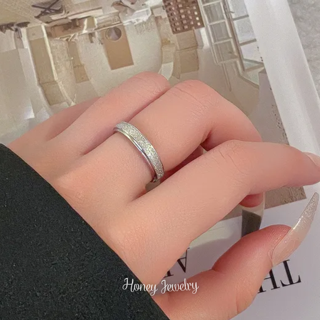 DUO DE ANILLOS PARA PAREJA ESCARCHADOS - ULTIMAS TALLAS
