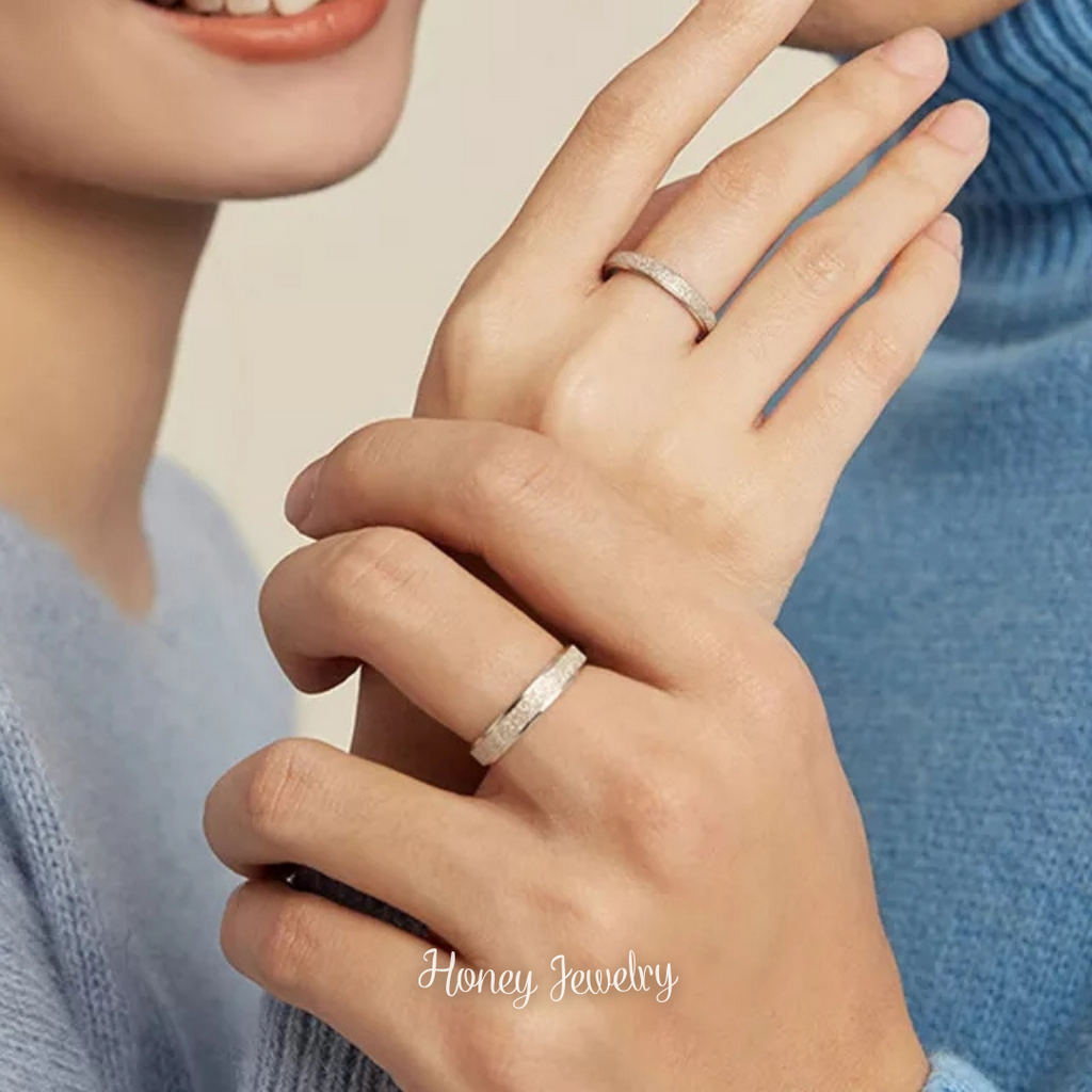 DUO DE ANILLOS PARA PAREJA ESCARCHADOS - ULTIMAS TALLAS