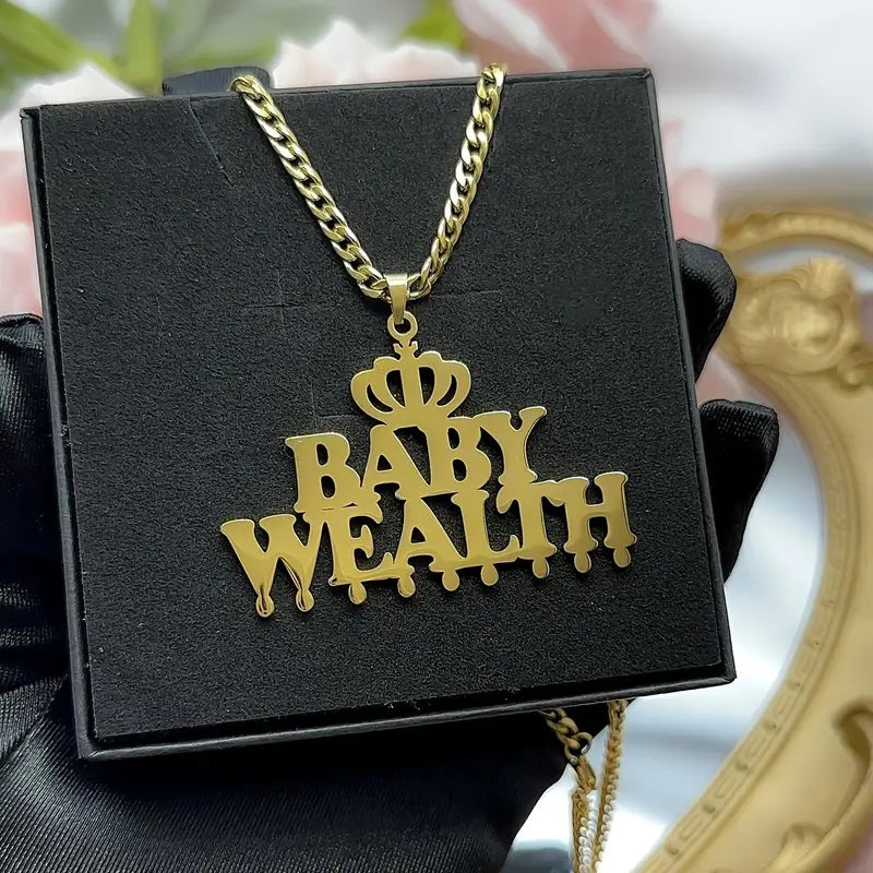 COLLAR CON DOBLE NOMBRE + EMOJI + CADENA GRUESA