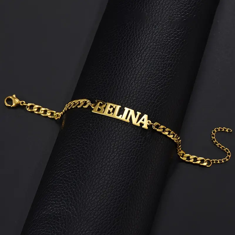 PULSERA CON NOMBRE CADENA GRUESA