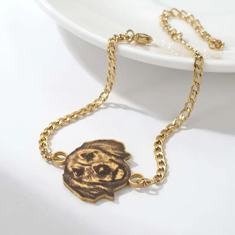 PULSERA PETLOVER CADENA GRUESA CON FOTOGRABADO