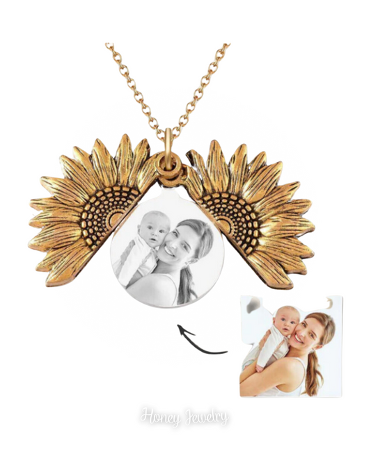 Sunflower necklace for mom