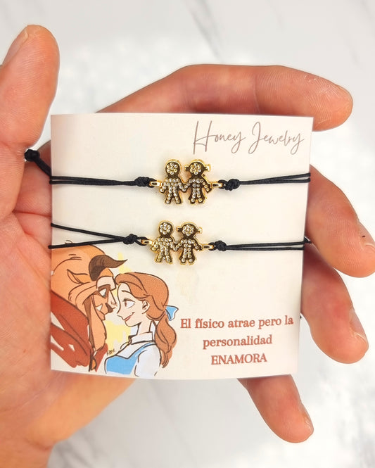 Pulsera para pareja silueta